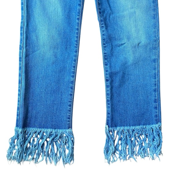 flying monkey platinum fringe bottom distressed jeans - Picture 4 of 4